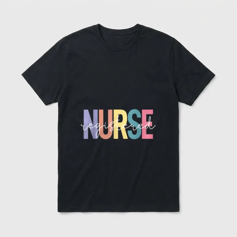 RN Nurse Vintage Print Registered Nursing T-Shirt – Classic T-Shirt in Black