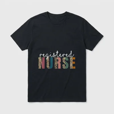 Leopard Nurse RN LPN for Nurse's T-Shirt – Classic T-Shirt in Black