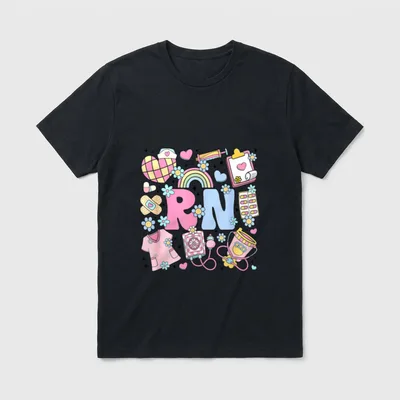 RN Nurse Stuff Retro Registered Nursing T-Shirt – Classic T-Shirt in Black