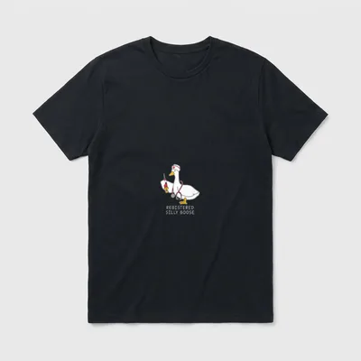 Silly Goose Registered Nurse T-Shirt – White goose in nurse cap and stethoscope holding a syringe – Classic T-Shirt in Black