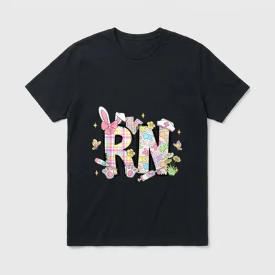 Registered Nurse RN Happy Easer Bunny T-Shirt – Classic T-Shirt in Black