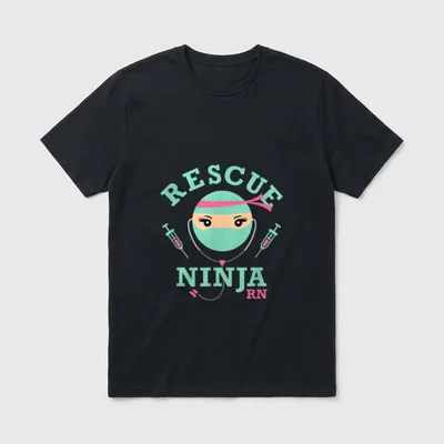 Rescue Ninja Registered Nurse RN Occupation T-Shirt – Classic T-Shirt in Black