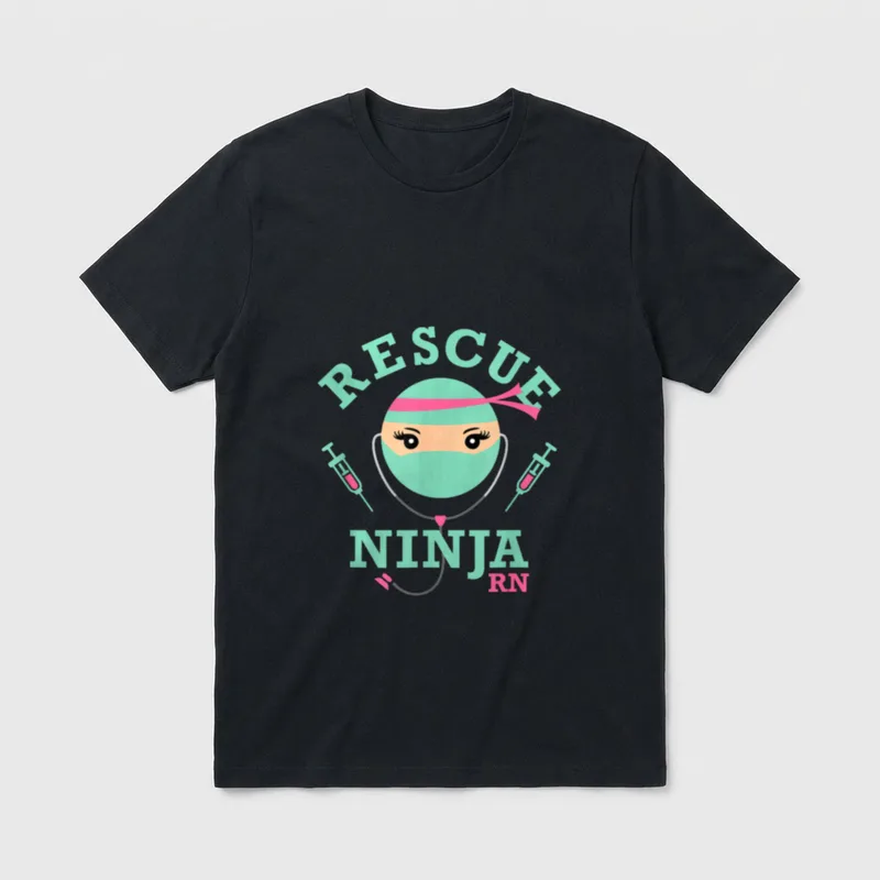 Rescue Ninja Registered Nurse RN Occupation T-Shirt – Classic T-Shirt in Black