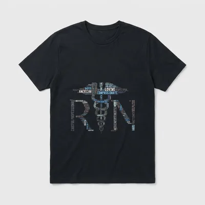Nurse RN BSN MSN Word Cloud T-Shirt – Classic T-Shirt in Black