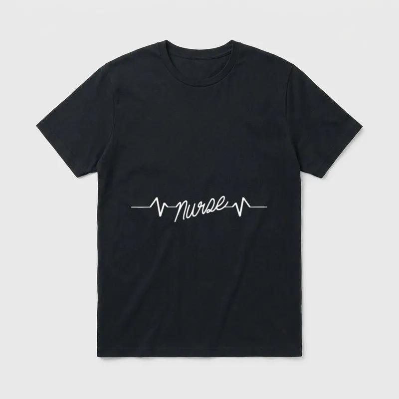Nurse Heartbeat RN BSN MSN LPN T-Shirt – Classic T-Shirt in Black
