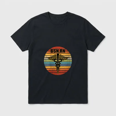 BSN Registered Nurse RN Caduceus Symbol T-Shirt – Classic T-Shirt in Black