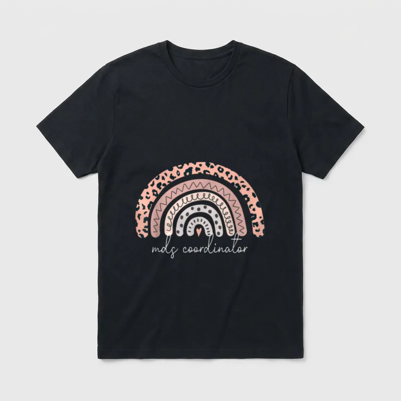 Mds Coordinator Leopard Rainbow RN Registered T-Shirt – Classic T-Shirt in Black