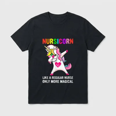 UnicoRN Registered Nurse Funny NursicoRN Rainbow T-Shirt – Classic T-Shirt in Black