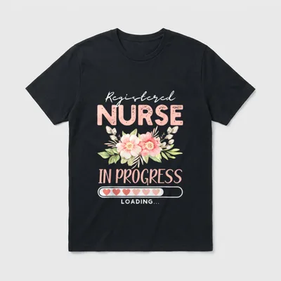 Nursing Student RN Loading Cute Registered T-Shirt – Registered NURSE IN PROGRESS LOADING – Classic T-Shirt in Black