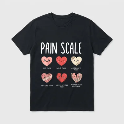 Valentines Day Nurse RN Valentine Pain T-Shirt – Classic T-Shirt in Black