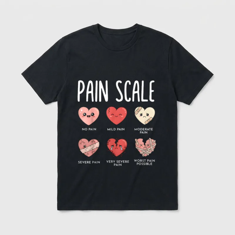Valentines Day Nurse RN Valentine Pain T-Shirt – Classic T-Shirt in Black