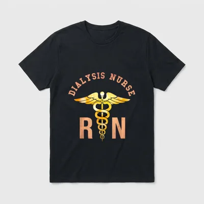 Dialysis Registered Nurse Symbol RN T-Shirt – Classic T-Shirt in Black