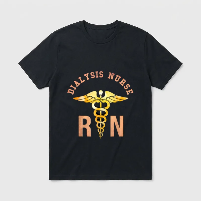 Dialysis Registered Nurse Symbol RN T-Shirt – Classic T-Shirt in Black