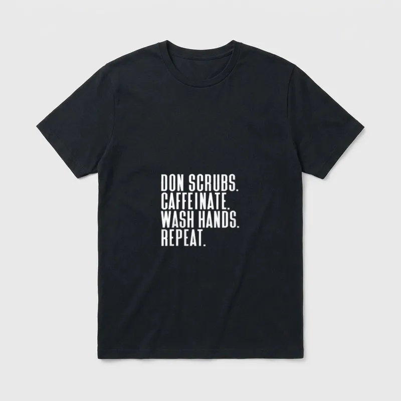 Scrubs Caffeinate Wash Hands Repeat Nurse T-Shirt – Classic T-Shirt in Black