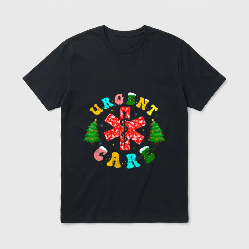 Urgent Care Nurse Christmas Team Minor T-Shirt – Classic T-Shirt in Black