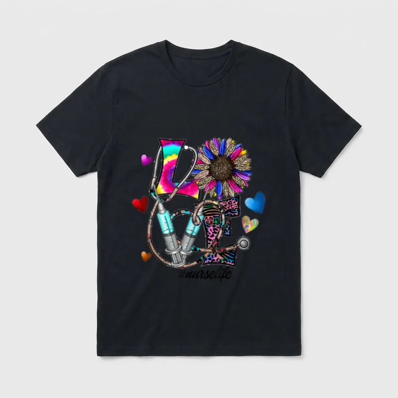 Nurse Life for Registered Leopard T-Shirt – Classic T-Shirt in Black