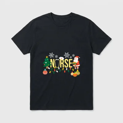 Nurse Christmas Xmas Registered Nursing RN T-Shirt – Classic T-Shirt in Black