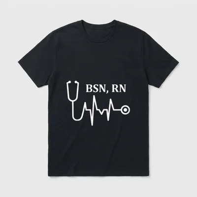 BSN RN Registered Nurse Medical Heartbeat T-Shirt – Classic T-Shirt in Black