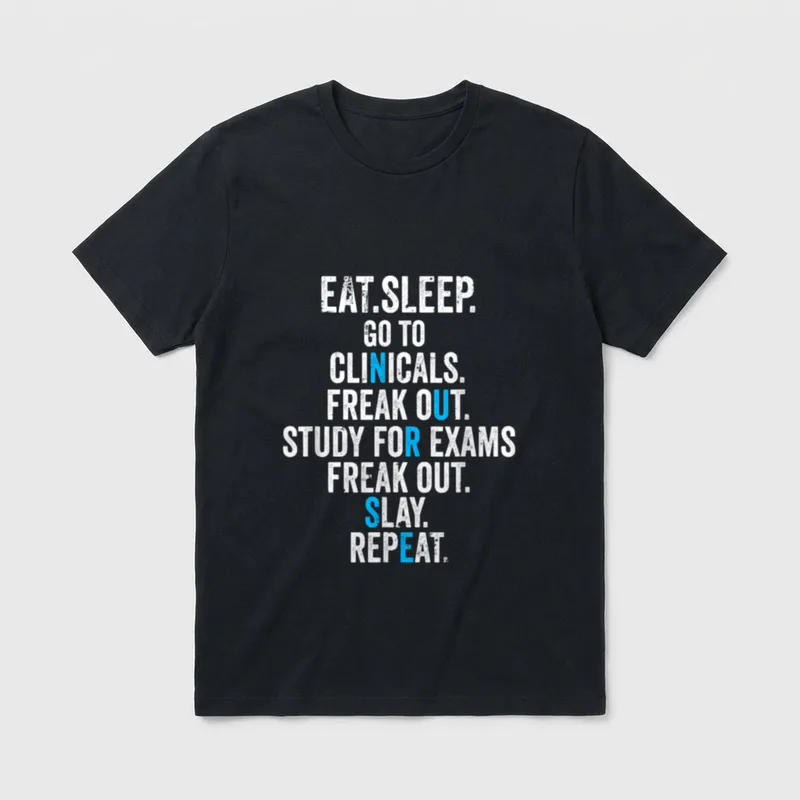 Funny Nursing School Graduation RN T-Shirt – Classic T-Shirt in Black