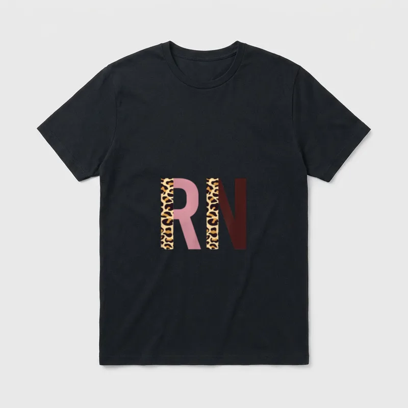 RN Nurse Leopard Print Registered Who T-Shirt – Classic T-Shirt in Black