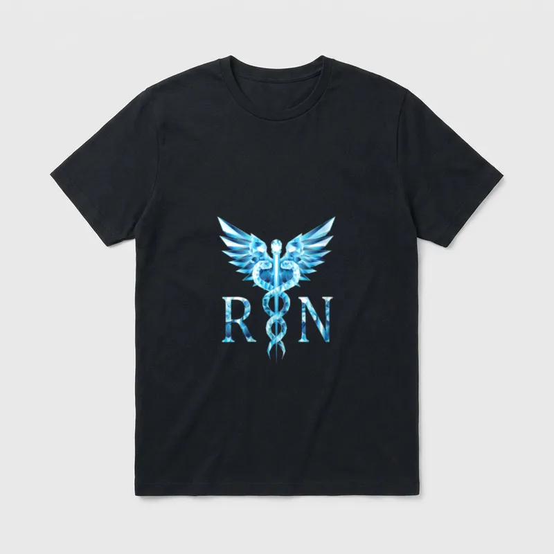 Caduceus Medical Emblem RN Registered Nurse T-Shirt – Classic T-Shirt in Black
