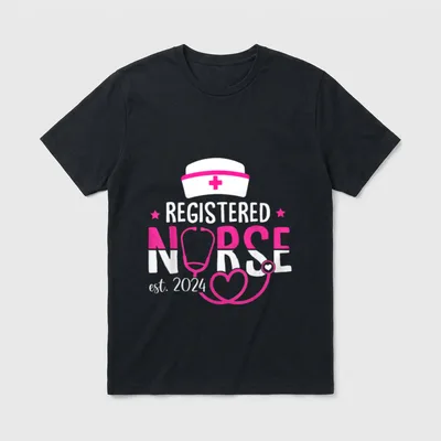 Registered Nurse Est 2024 RN Graduation T-Shirt – Classic T-Shirt in Black