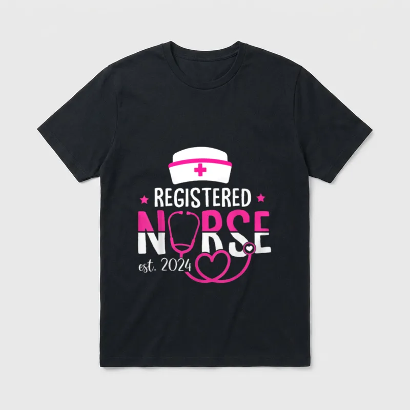 Registered Nurse Est 2024 RN Graduation T-Shirt – Classic T-Shirt in Black