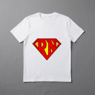 Nurses Super RN T-Shirt – Red and yellow diamond shield with red RN letters – Classic T-Shirt in Black