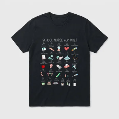 ABC School Nurse Alphabet Appreciation Educator T-Shirt – Classic T-Shirt in Black
