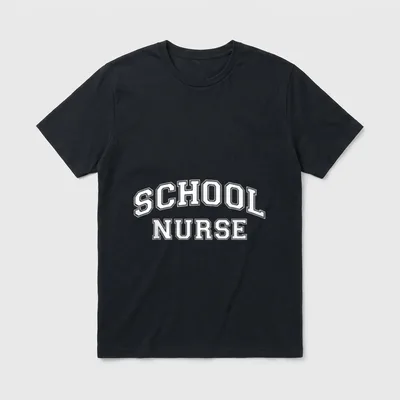 School Nurse Levels T-Shirt – Arched collegiate block lettering reading SCHOOL NURSE – Classic T-Shirt in Black
