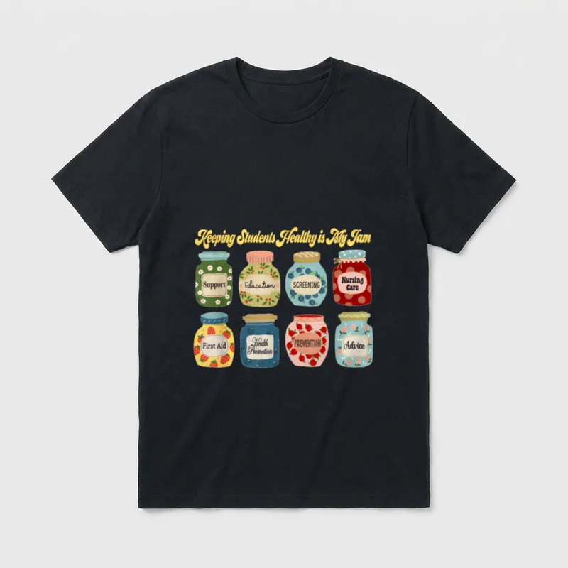 Students Healthy Is My Jam School T-Shirt – Classic T-Shirt in Black
