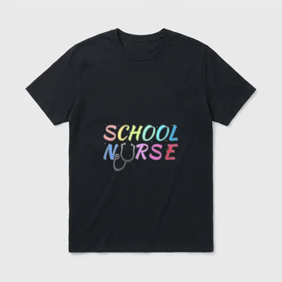 School Nurse Cute NP Heart Stethoscope T-Shirt – Classic T-Shirt in Black