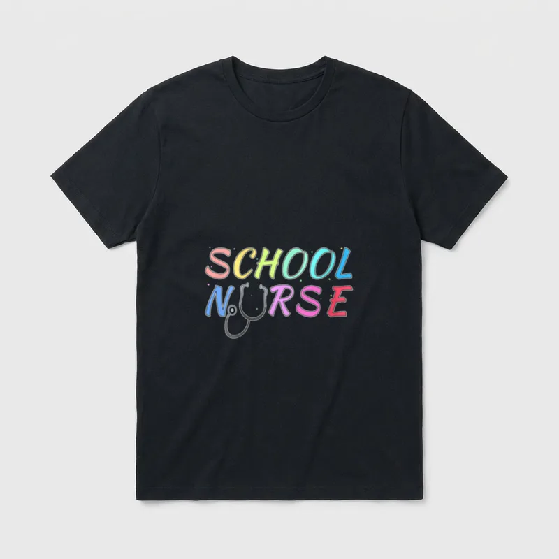 School Nurse Cute NP Heart Stethoscope T-Shirt – Classic T-Shirt in Black