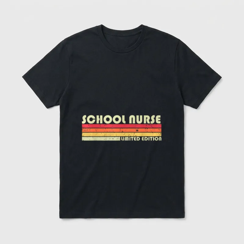 SCHOOL NURSE Funny Job Title Profession T-Shirt – Classic T-Shirt in Black