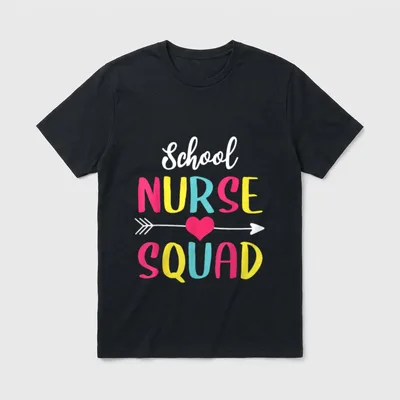 School Nurse Squad Cute Funny Nurses T-Shirt – Classic T-Shirt in Black