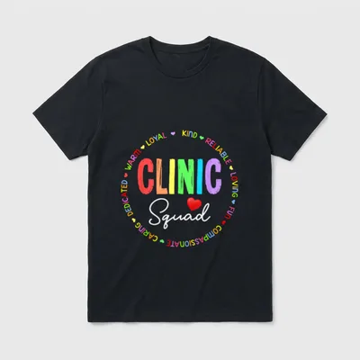 Clinic Squad for School Nurse Appreciation T-Shirt – Classic T-Shirt in Black