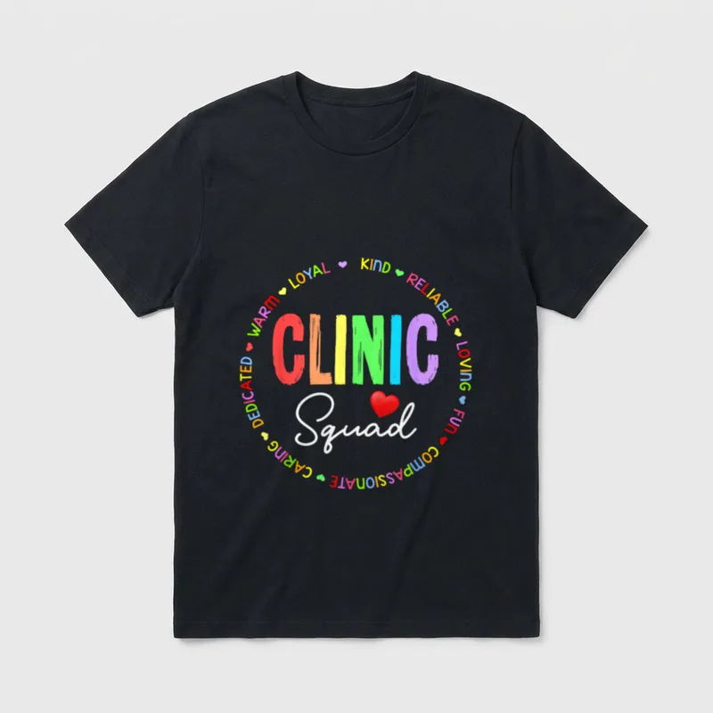 Clinic Squad for School Nurse Appreciation T-Shirt – Classic T-Shirt in Black