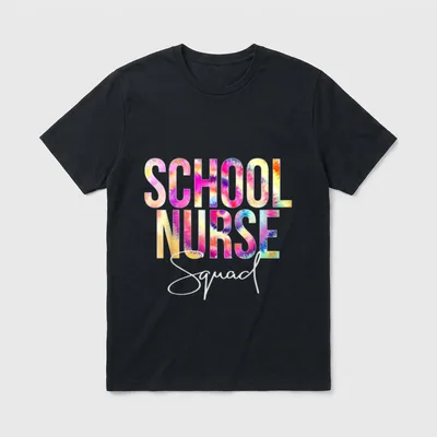 School Nurse Squad Tie Dye Back T-Shirt – Classic T-Shirt in Black