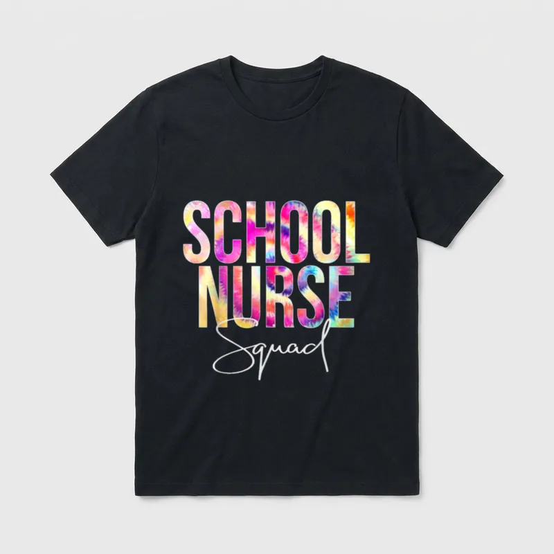 School Nurse Squad Tie Dye Back T-Shirt – Classic T-Shirt in Black