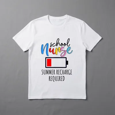 School Nurse Summer Recharge Required Last T-Shirt – Classic T-Shirt in Black