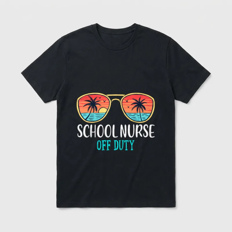 School Nurse Off Duty Happy Last T-Shirt – Classic T-Shirt in Black