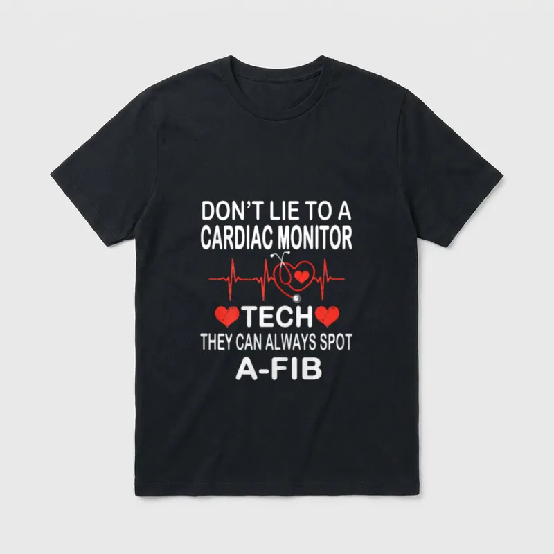 School Nurse Heart Monitor Tech T-Shirt – Classic T-Shirt in Black