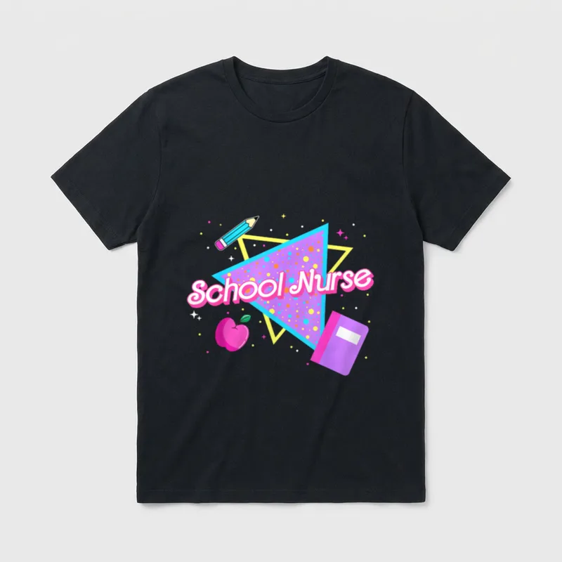 School Nurse Back to 80's 90's T-Shirt – Classic T-Shirt in Black