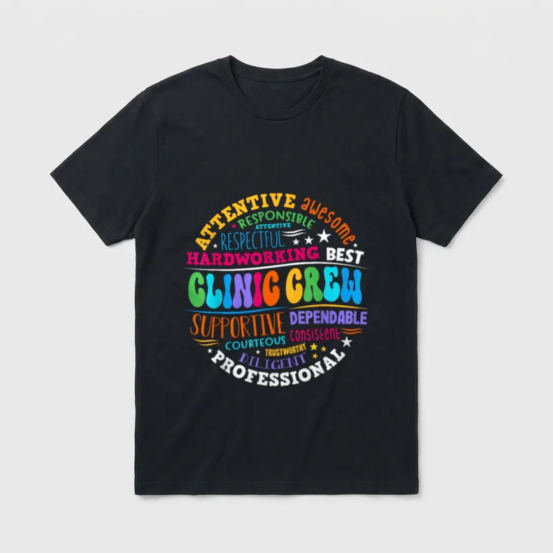 Clinic Crew Nurse Appreciation Essential Worker T-Shirt – Classic T-Shirt in Black