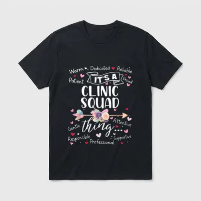 Clinic Squad School Nurse Team Crew T-Shirt – Classic T-Shirt in Black