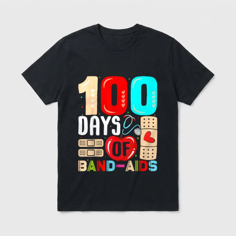100 Days of Band-AIDS School Nurse T-Shirt – Classic T-Shirt in Black