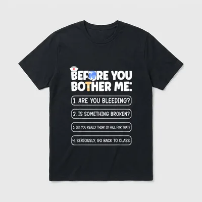Funny School Nurse Health Aide T-Shirt – Classic T-Shirt in Black