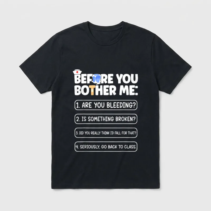 Funny School Nurse Health Aide T-Shirt – Classic T-Shirt in Black