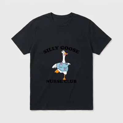 Silly Goose Nurse Club School Student T-Shirt – Classic T-Shirt in Black