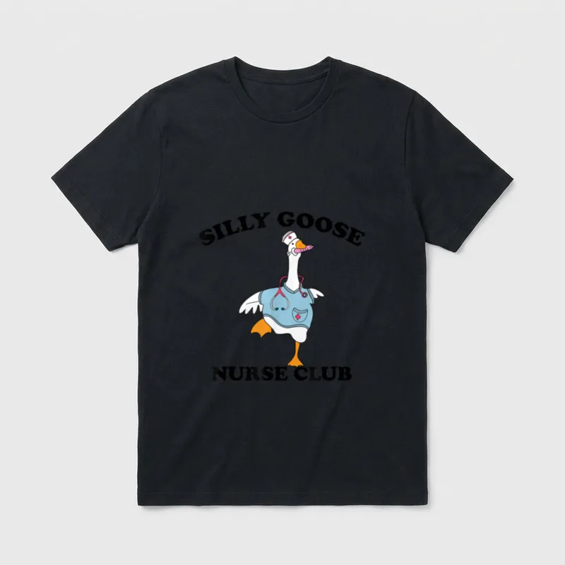 Silly Goose Nurse Club School Student T-Shirt – Classic T-Shirt in Black